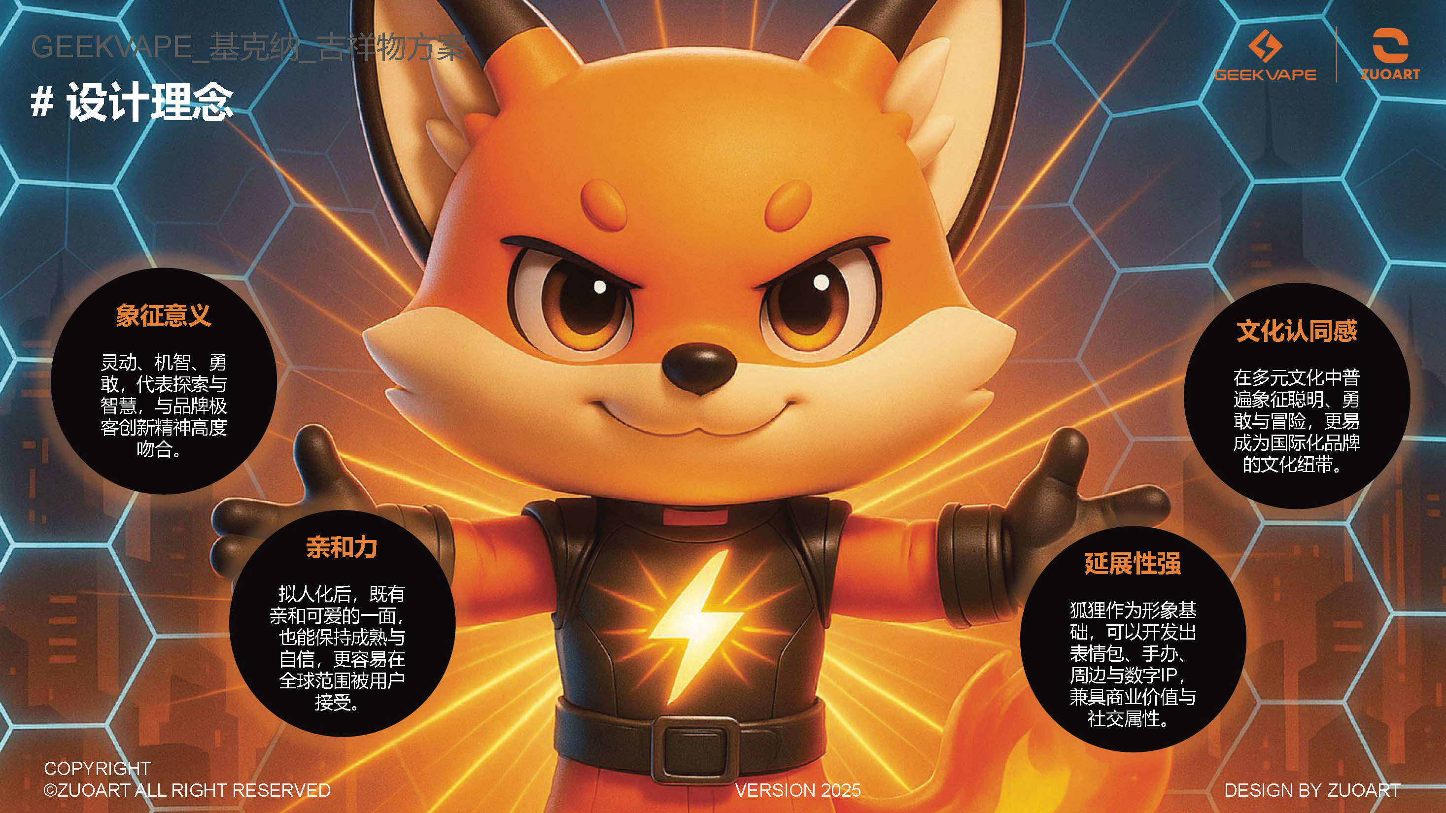 基克纳科技品牌吉祥物-火焰狐狸