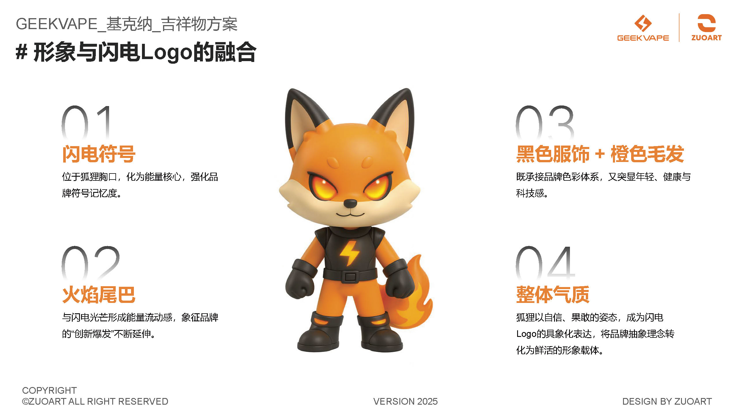 基克纳科技品牌吉祥物-火焰狐狸