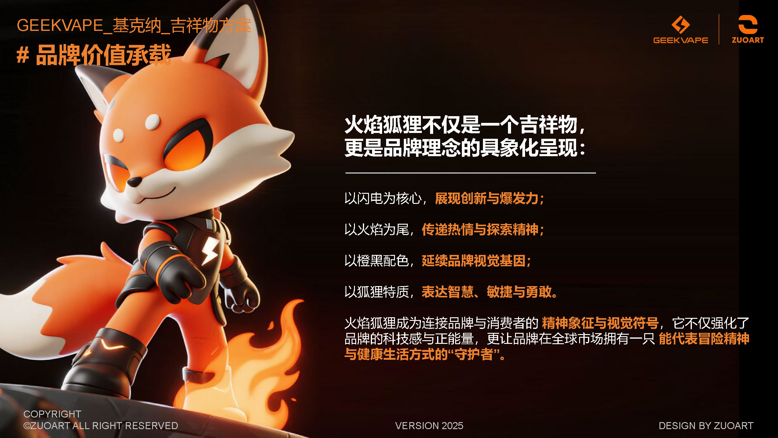 基克纳科技品牌吉祥物-火焰狐狸